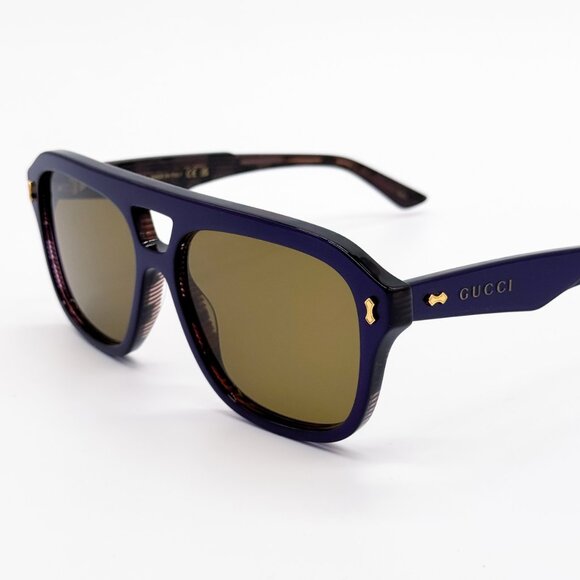 NEW GUCCI GG1263S 005 SUNGLASSES UNISEX VIOLET AVIATOR EYEWEAR GUCCI - Picture 5 of 13